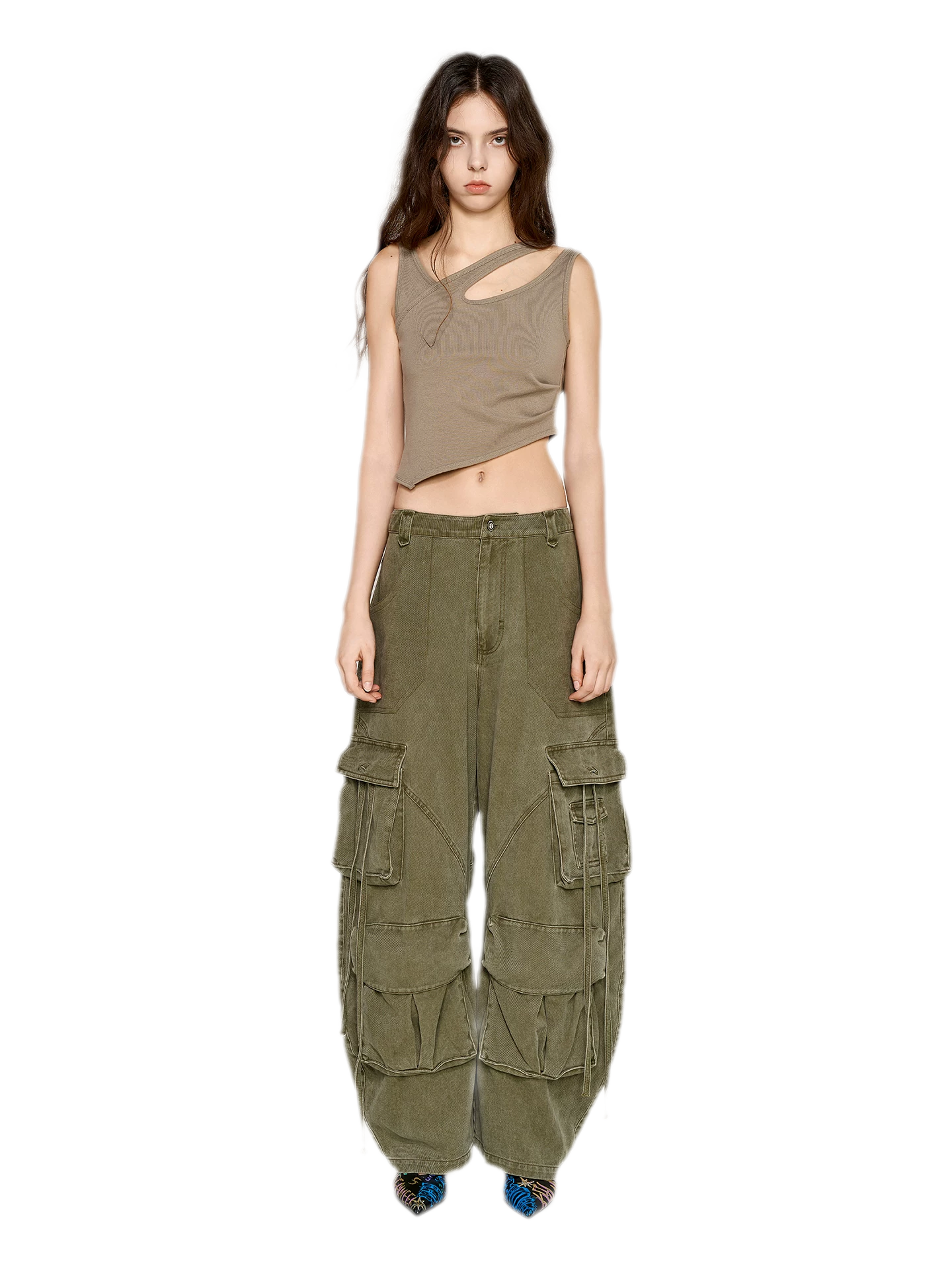 Deconstructed Asymmetric Cutout Tank Top