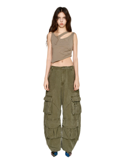Deconstructed Asymmetric Cutout Tank Top