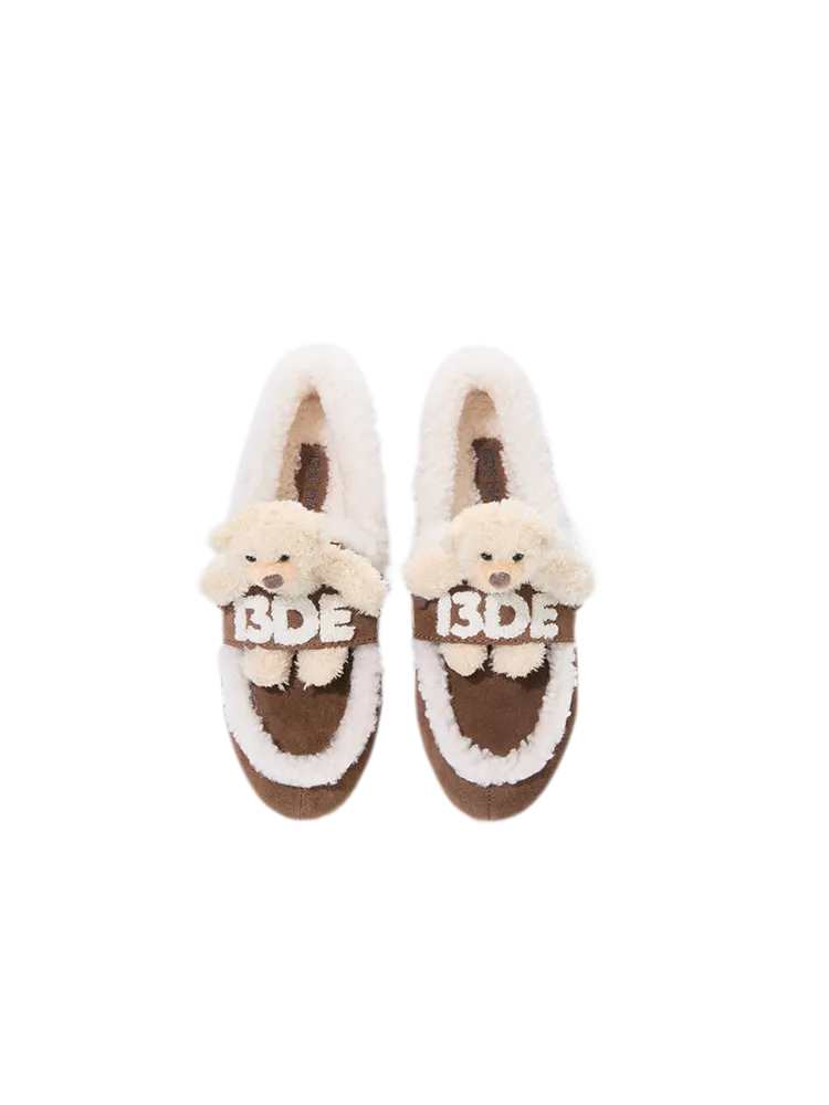 Mocasines sin cordones de oso de peluche