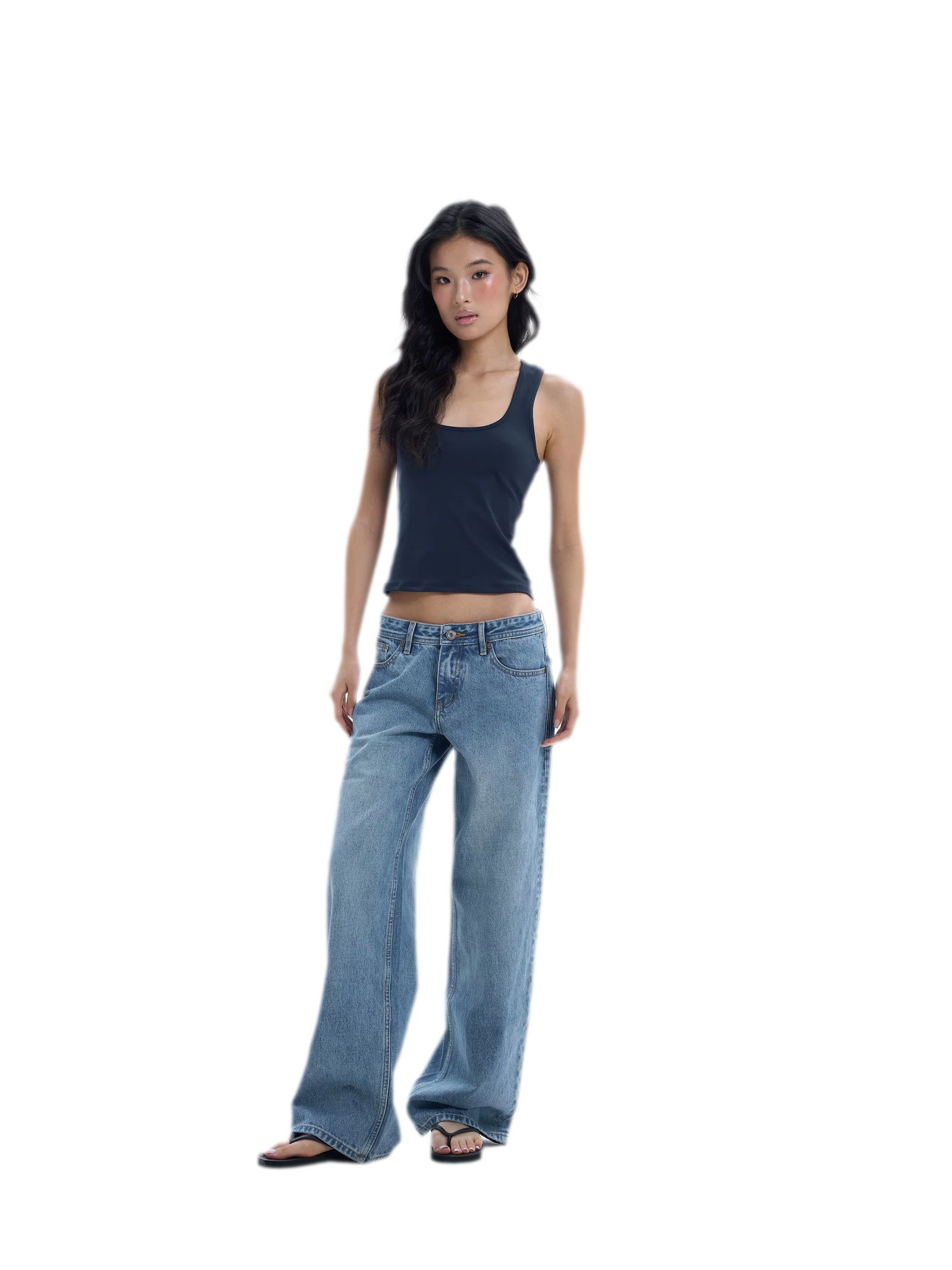 Low-Waist Sky Blue Jeans