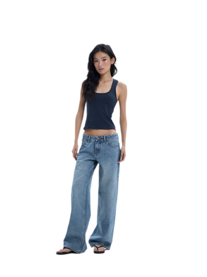 Low-Waist Sky Blue Jeans