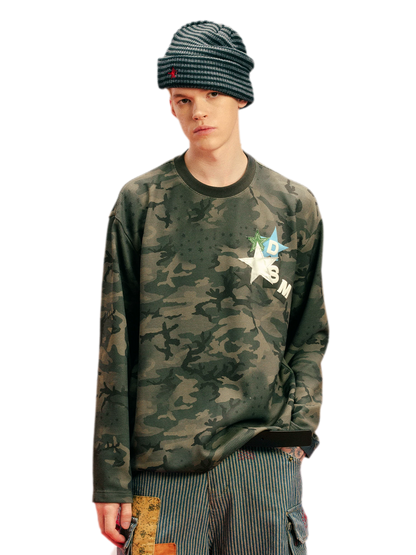 Printed Waffle Camouflage T-Shirt