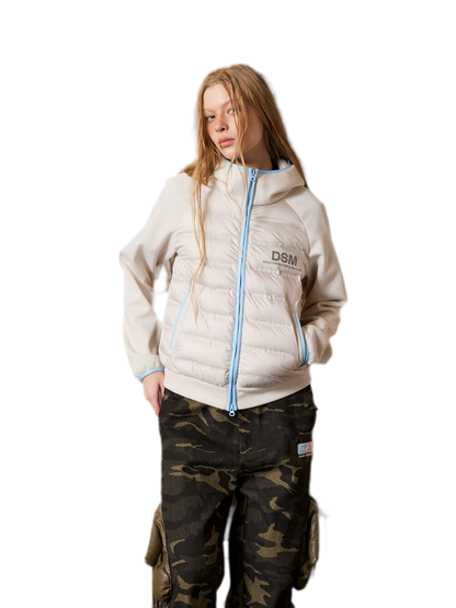 Contrast-Bound Cropped Down Jacket