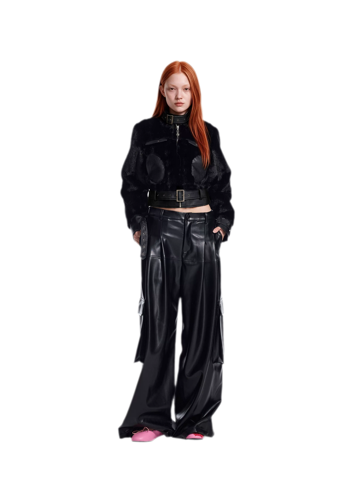 Plush Leather Panelled Jacket