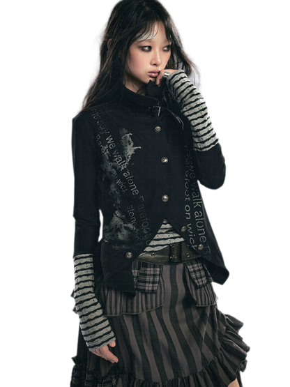 Striped Faux Layer Cardigan