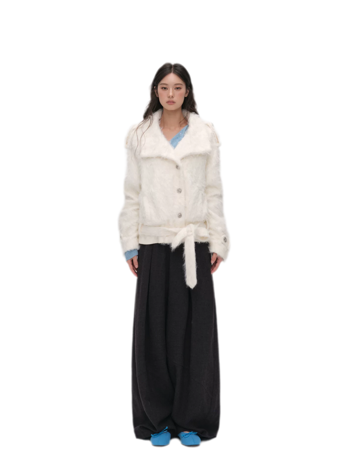 Long-Pile Faux Fur Jacket