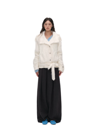 Long-Pile Faux Fur Jacket
