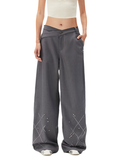 Asymmetric Wide-Leg Pants