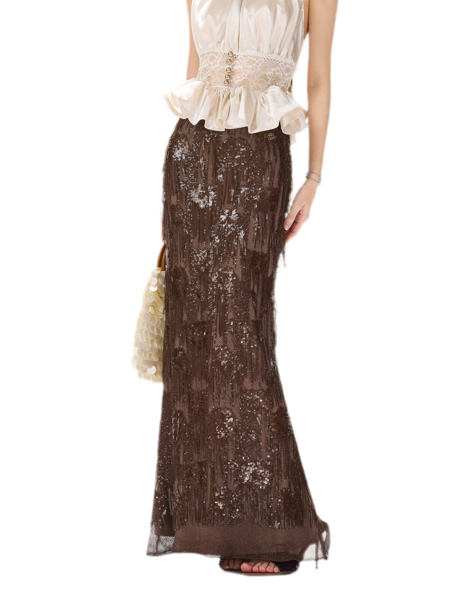 Vintage Sequin Tassel Skirt