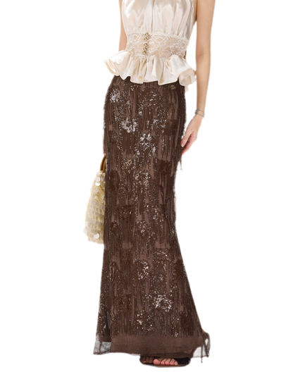 Vintage Sequin Tassel Skirt