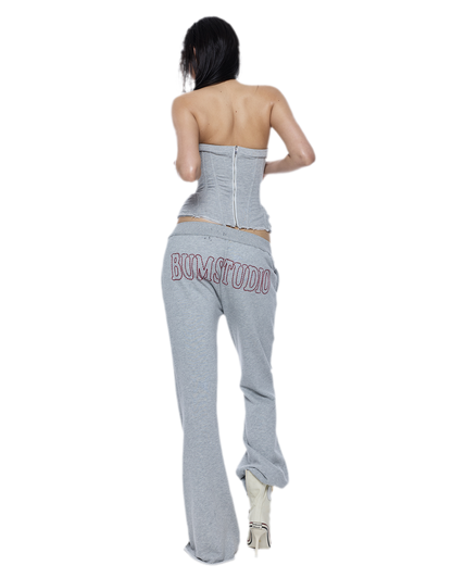 Washed Cotton Corset Bustier