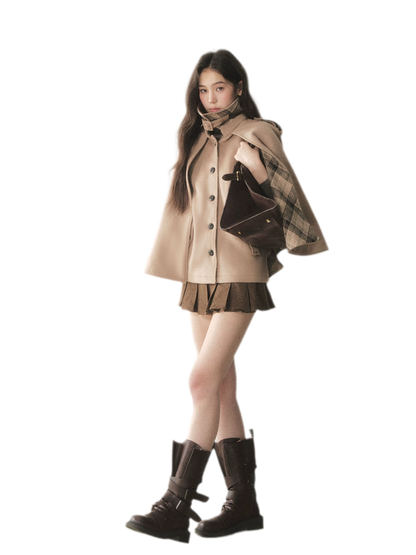 720g Wool Blend Cape Coat