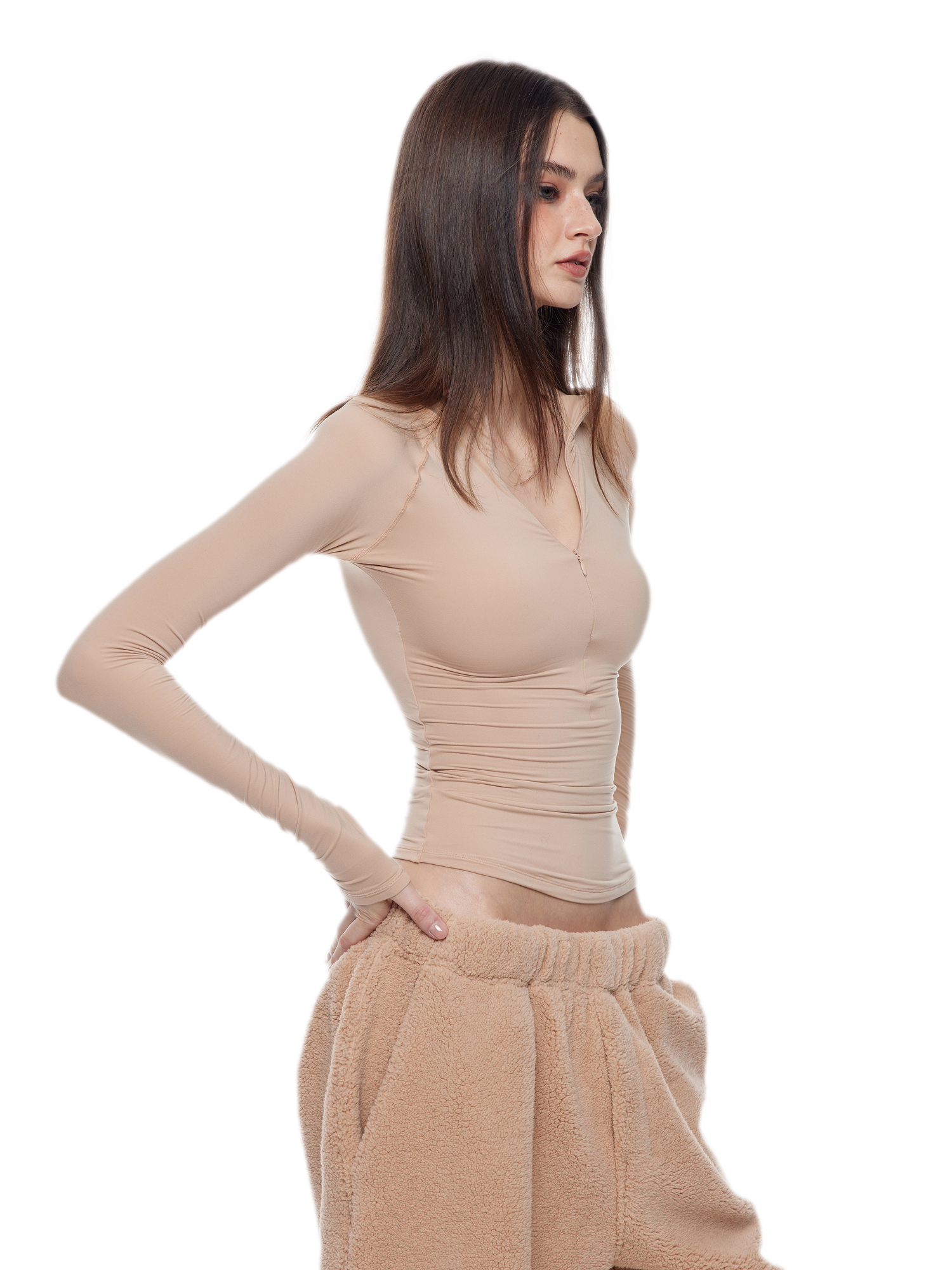 Zip-Front Skin Top