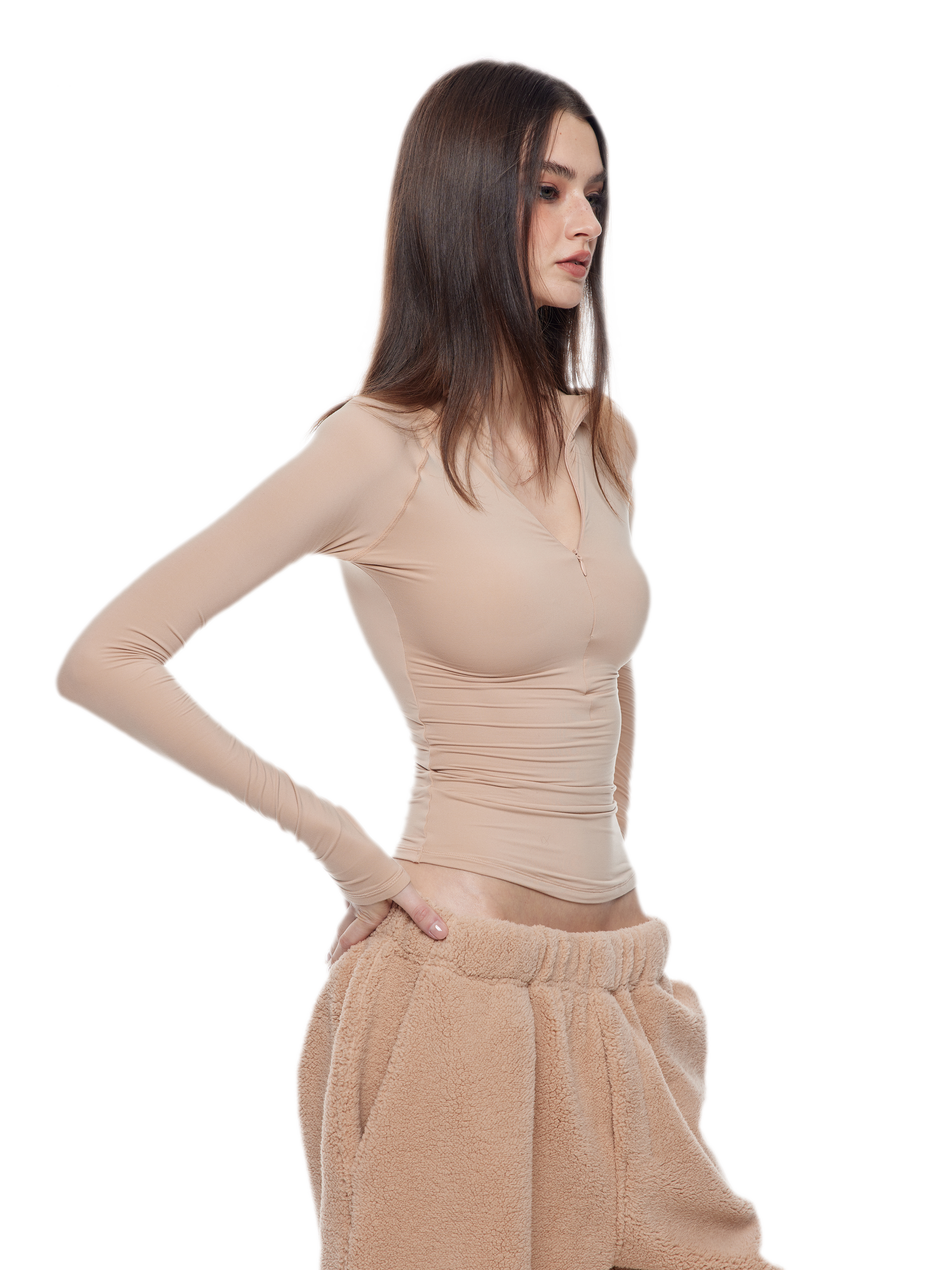 Zip-Front Skin Top