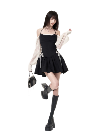 Contrast Ruched Mini Dress