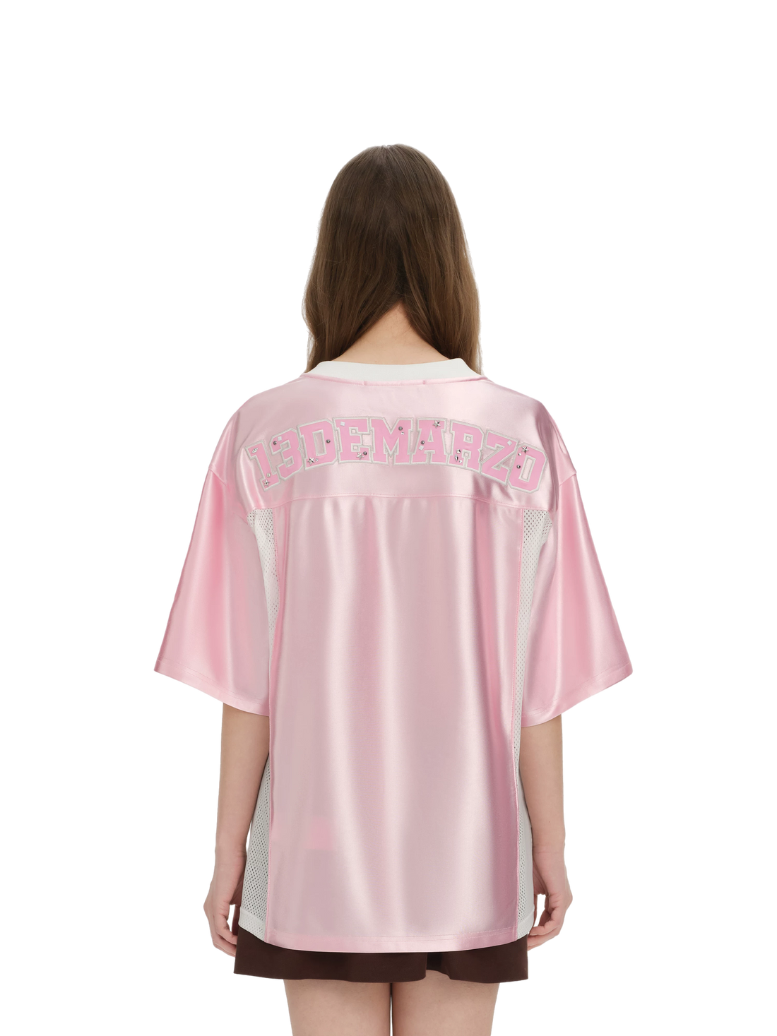 Satin V-Neck Short Sleeve T-Shirt