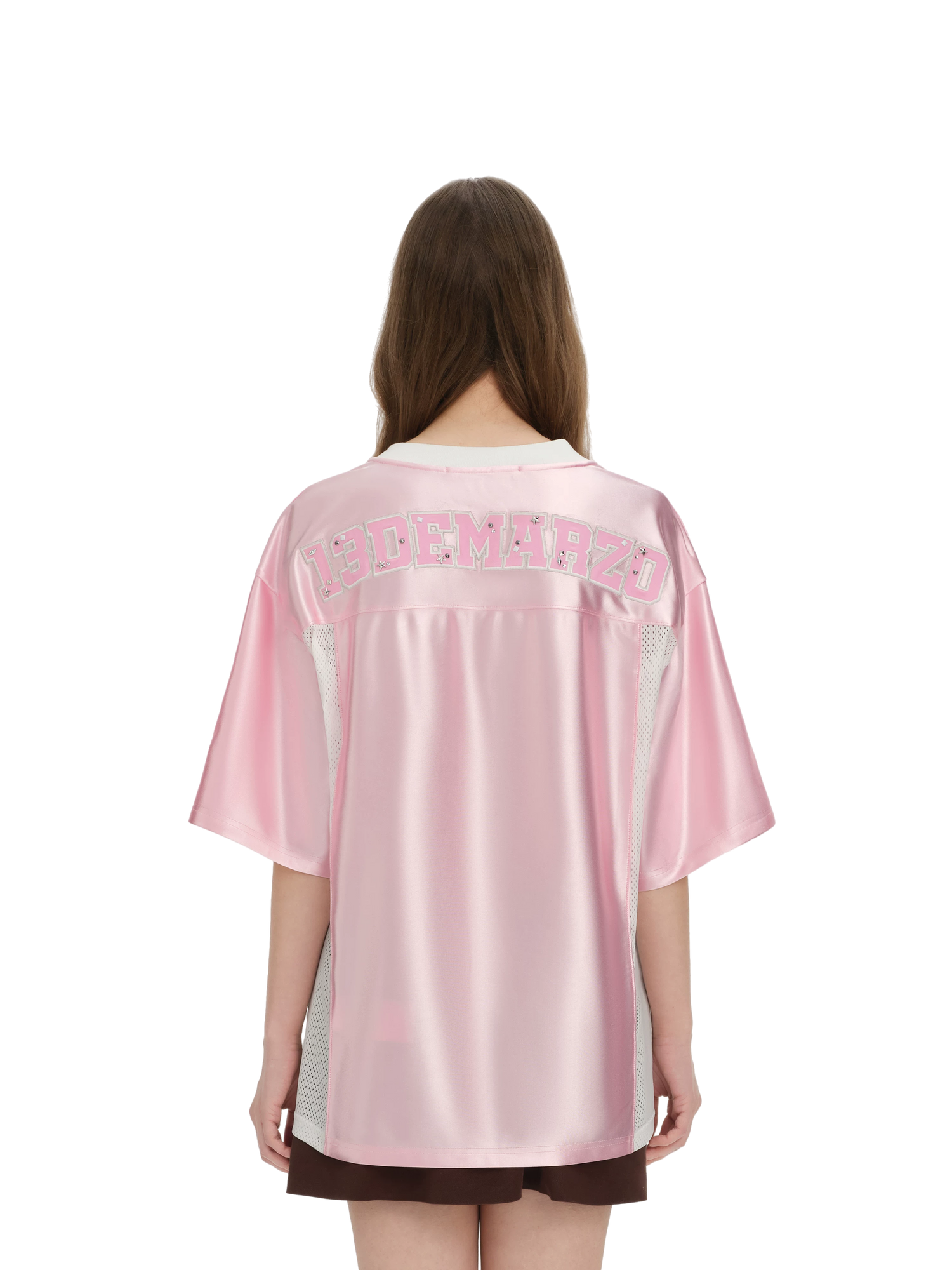 Satin V-Neck Short Sleeve T-Shirt
