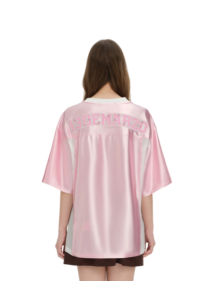 Satin V-Neck Short Sleeve T-Shirt