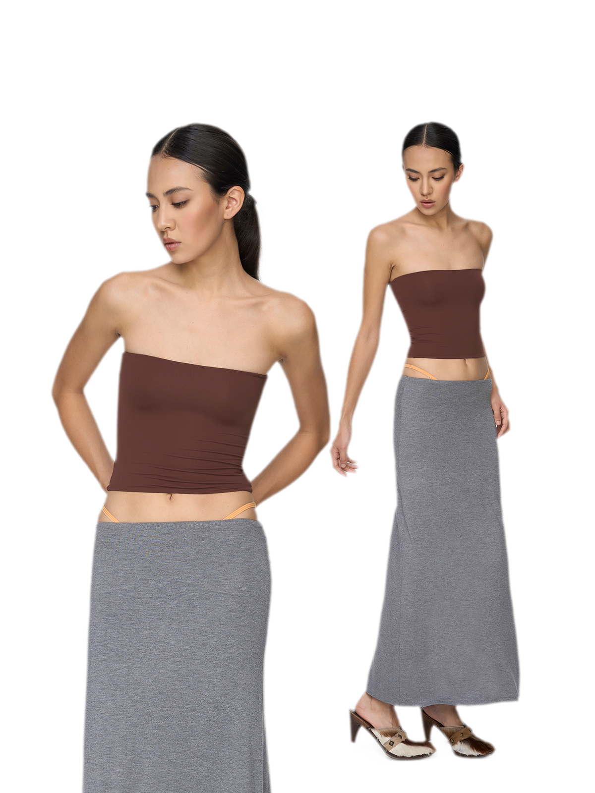 Imported Brushed Bustier Top