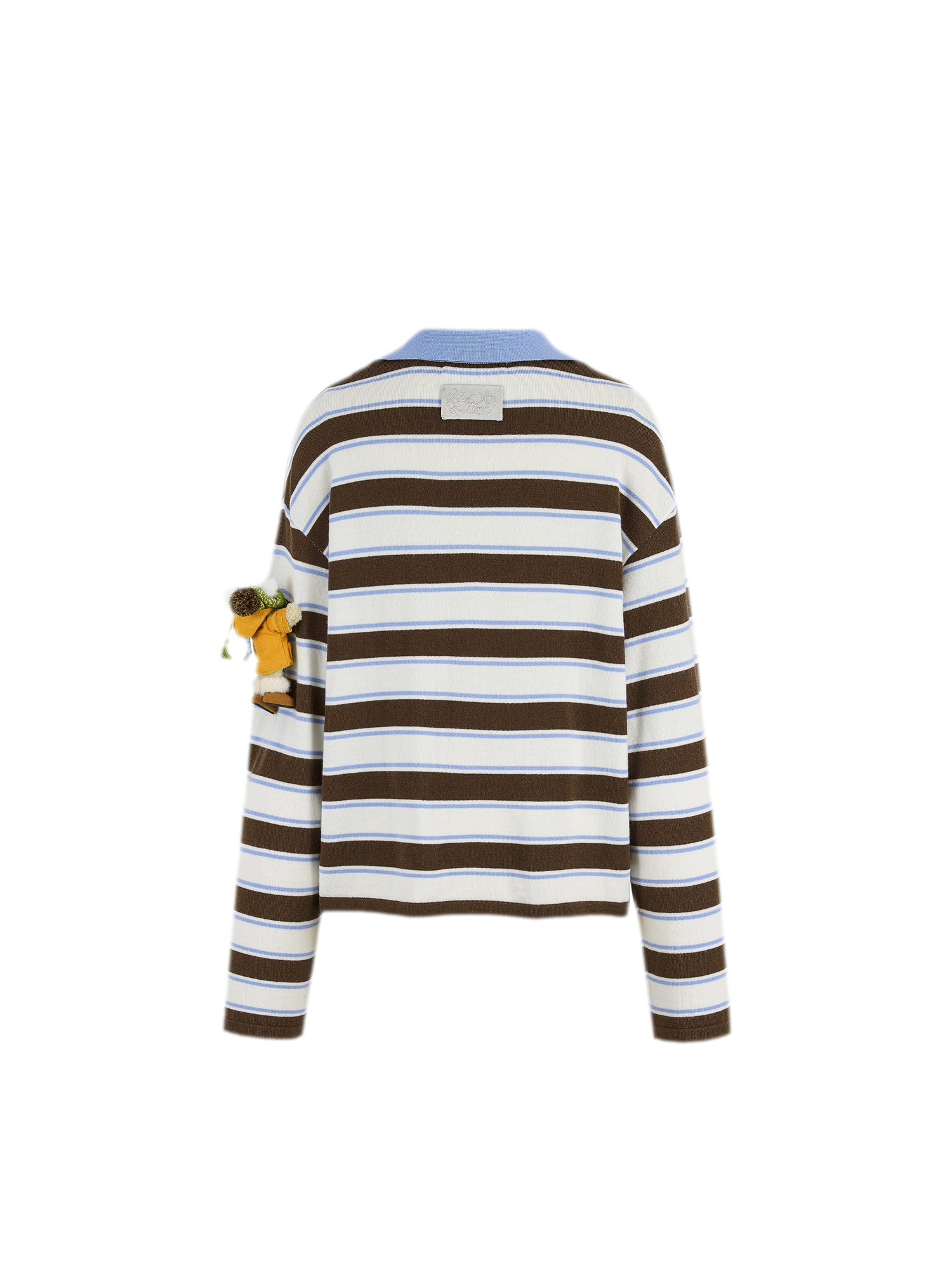 Striped Snow Bear Polo Sweater