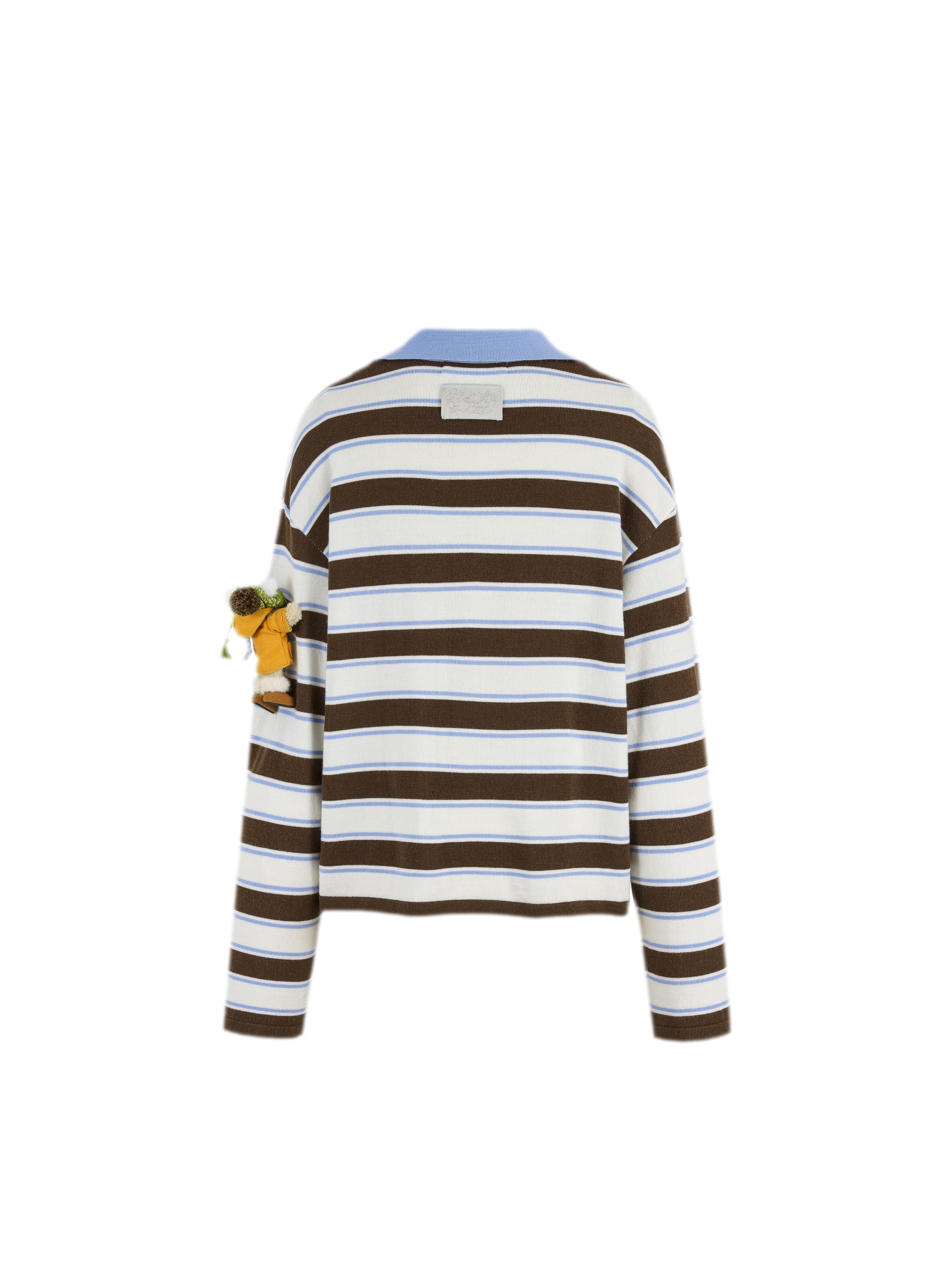 Striped Snow Bear Polo Sweater