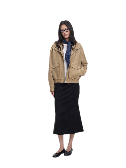 Faux Suede Structured Jacket