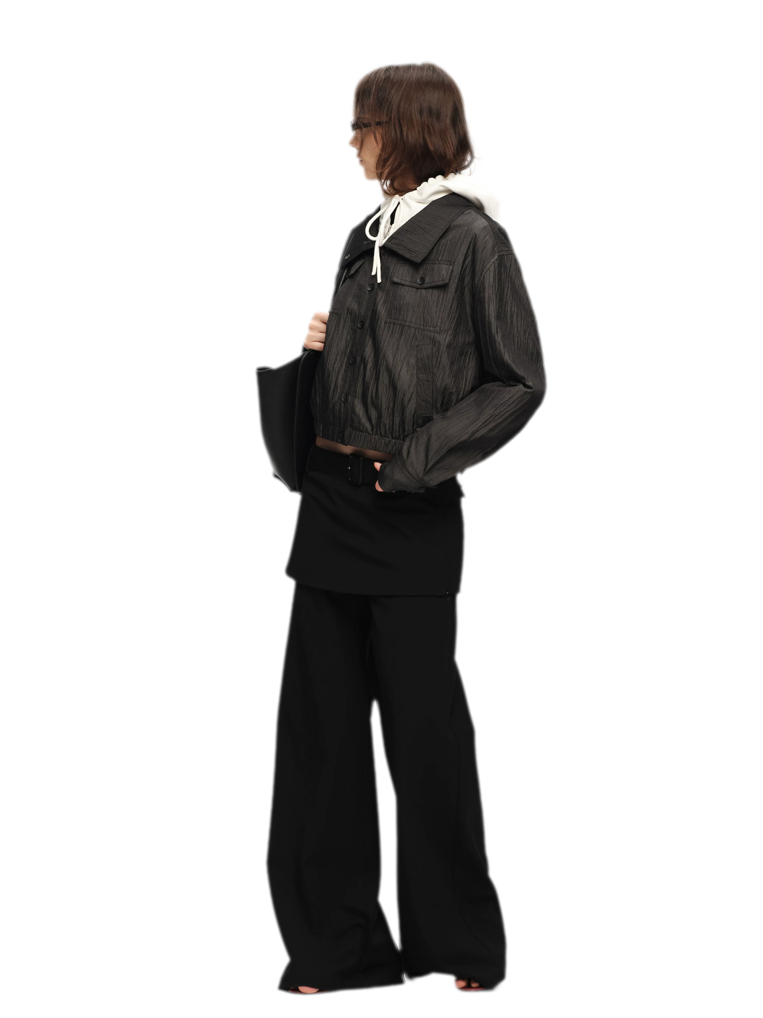 Lightweight High-Collar Cropped Jacket