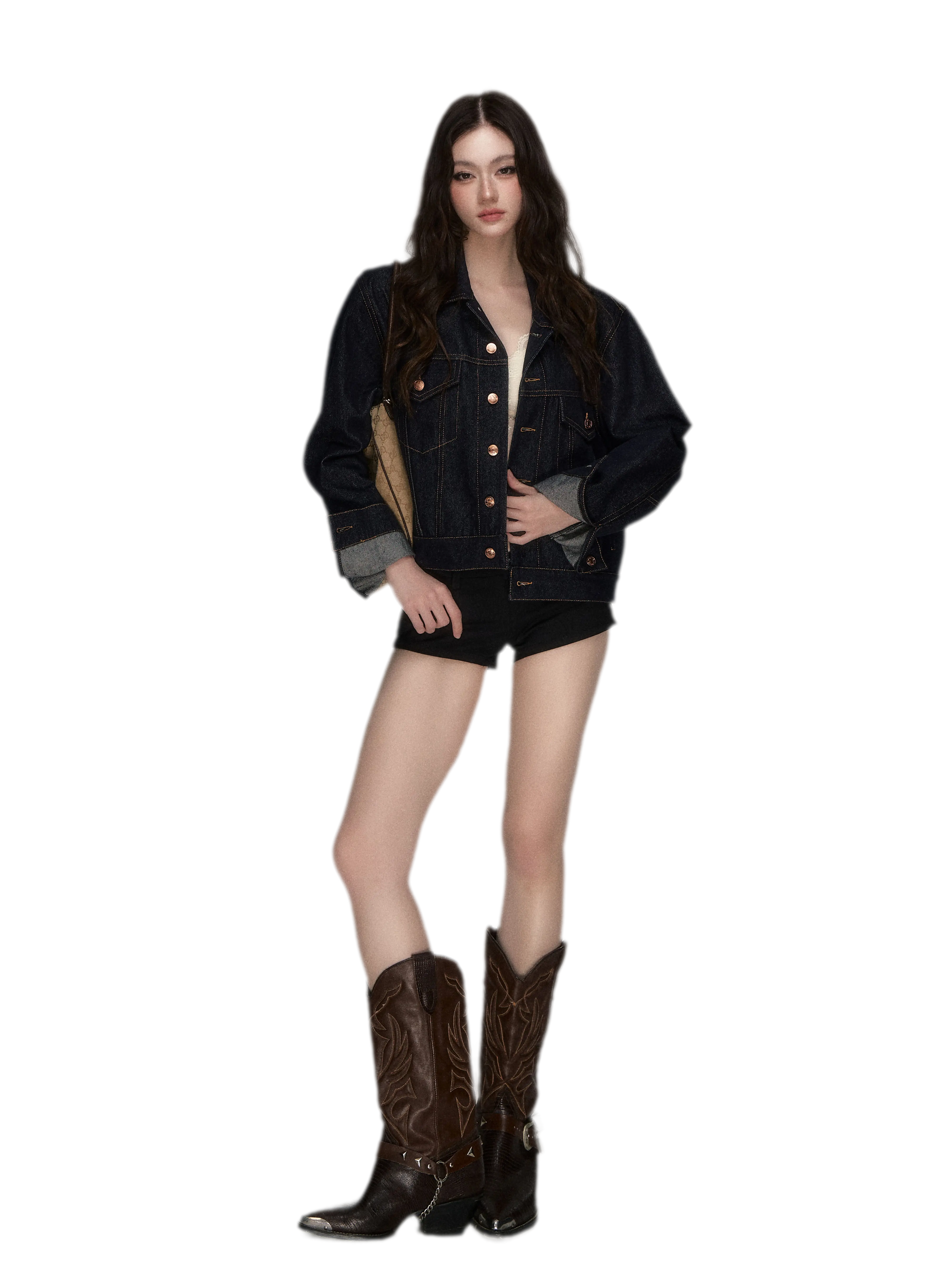 Raw Denim Cropped Jacket