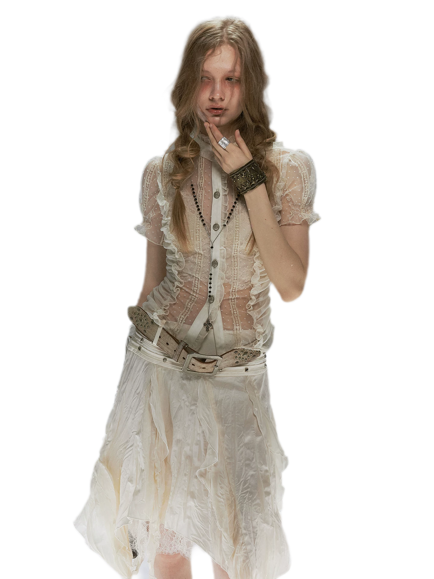 Romantic Archer Sheer Blouse