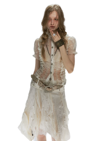 Romantic Archer Sheer Blouse