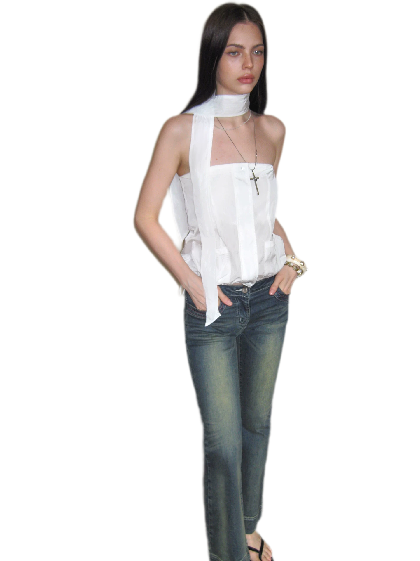 Sheer Bustier Strapless Top