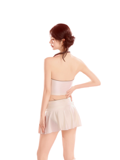 Pearl White Three-Piece Swimsuit
