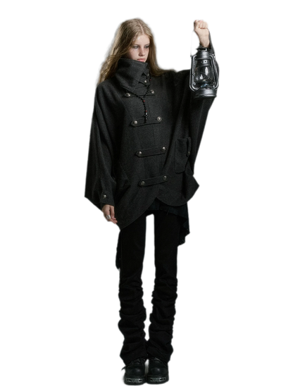 Double-Sided Batwing Wool Coat