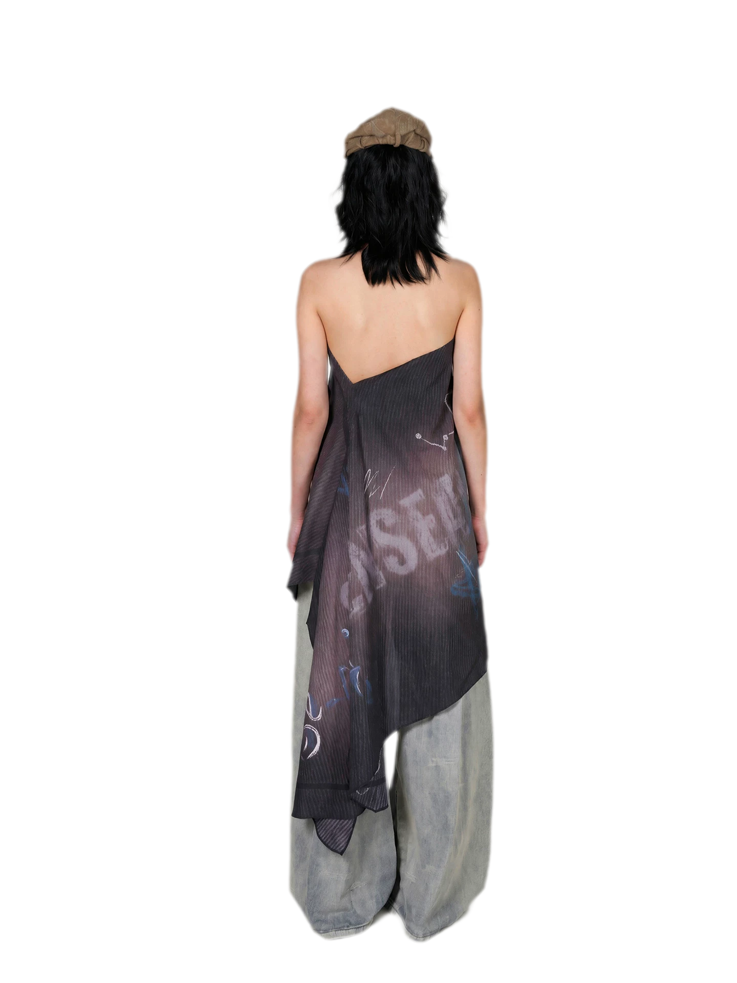 Graffiti Print Silk Scarf