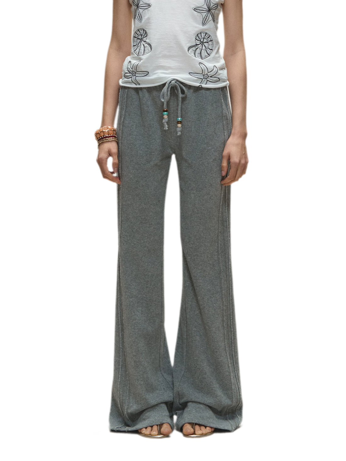 Relaxed Fit Flared Casual Pants