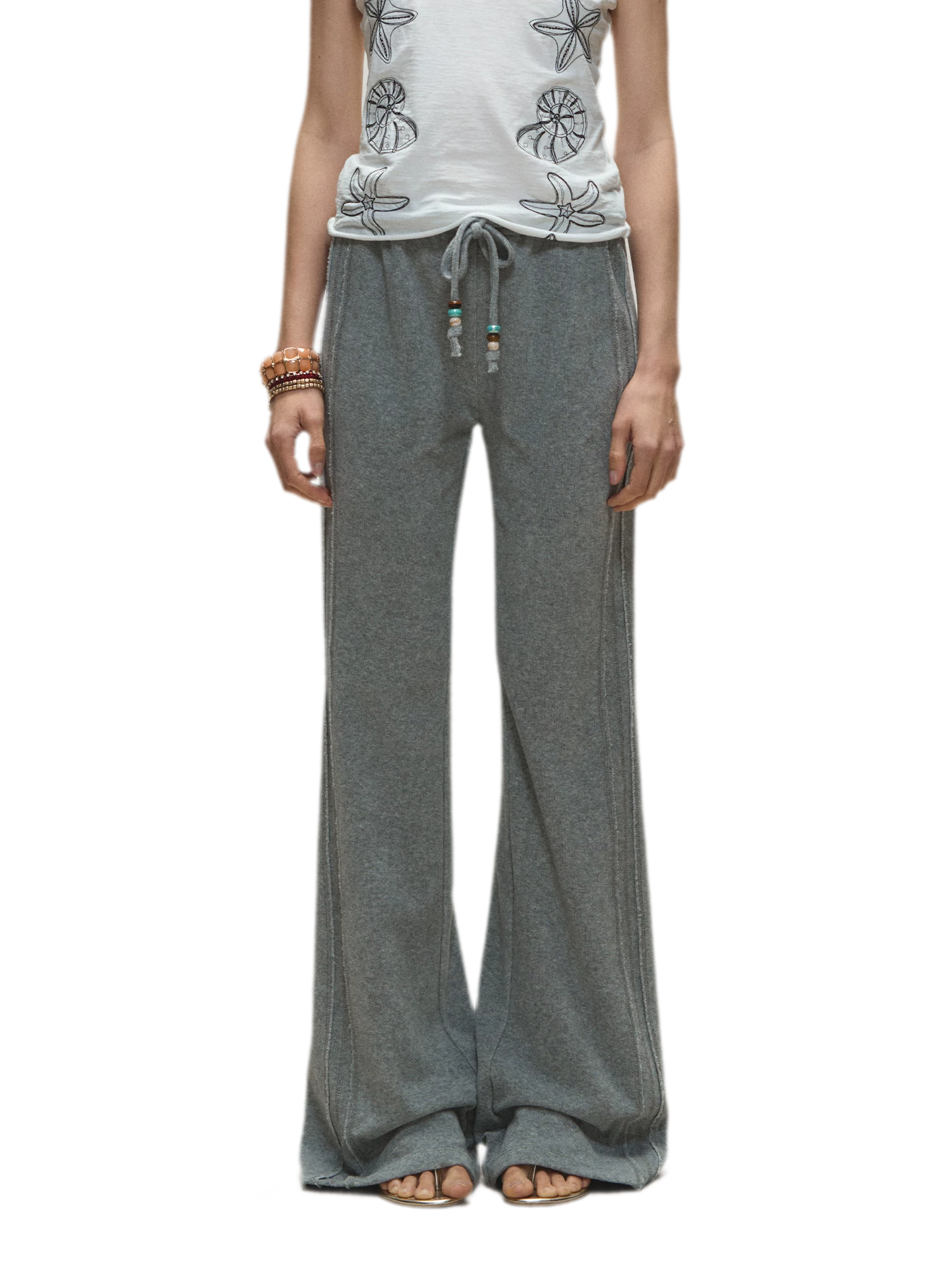 Relaxed Fit Flared Casual Pants