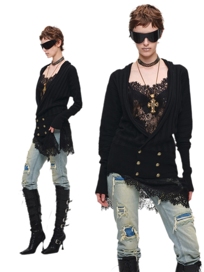 Washed Appliqué Straight-Leg Jeans