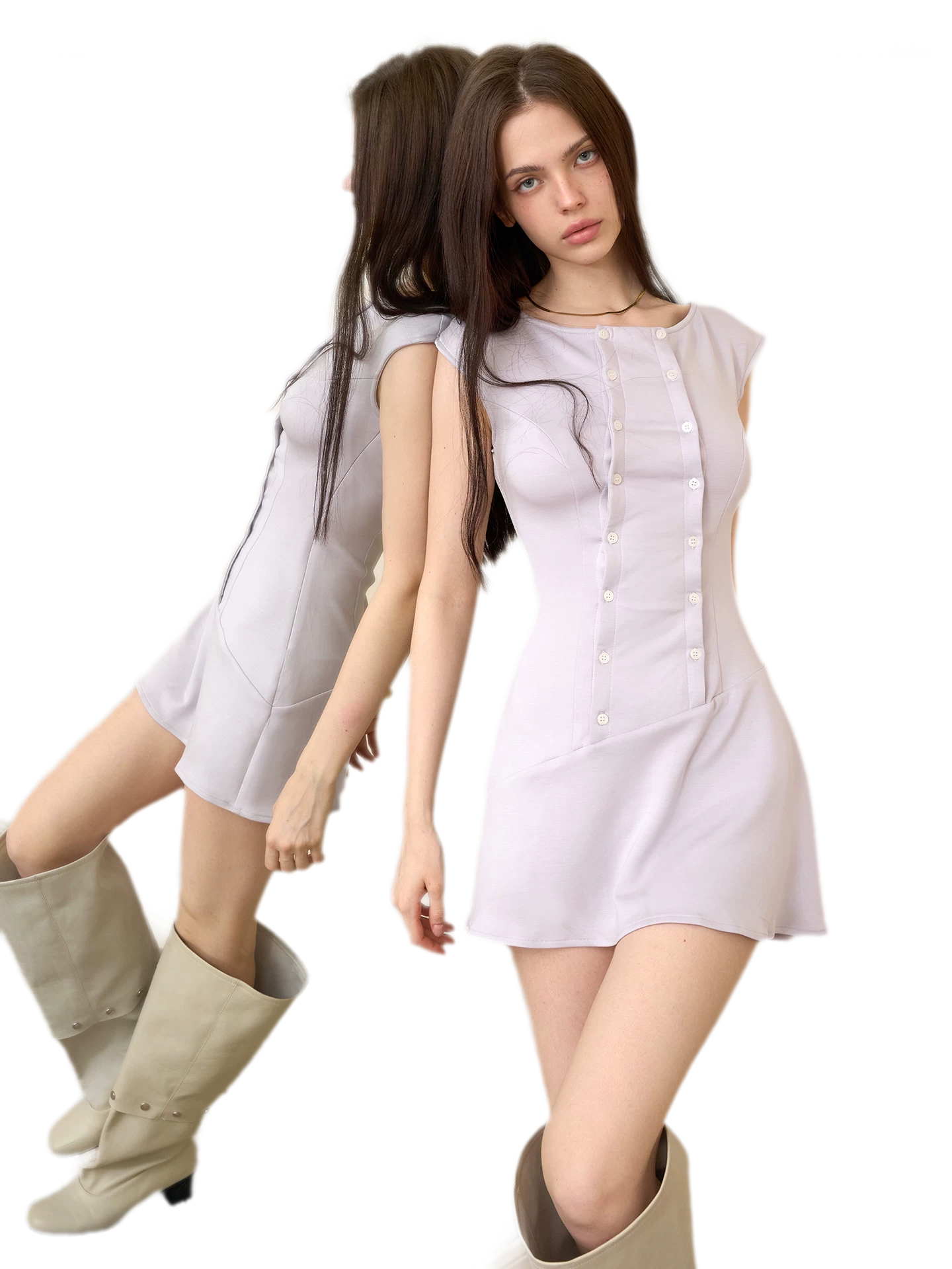 Double-Breasted Asymmetric Dress