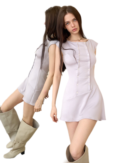 Double-Breasted Asymmetric Dress