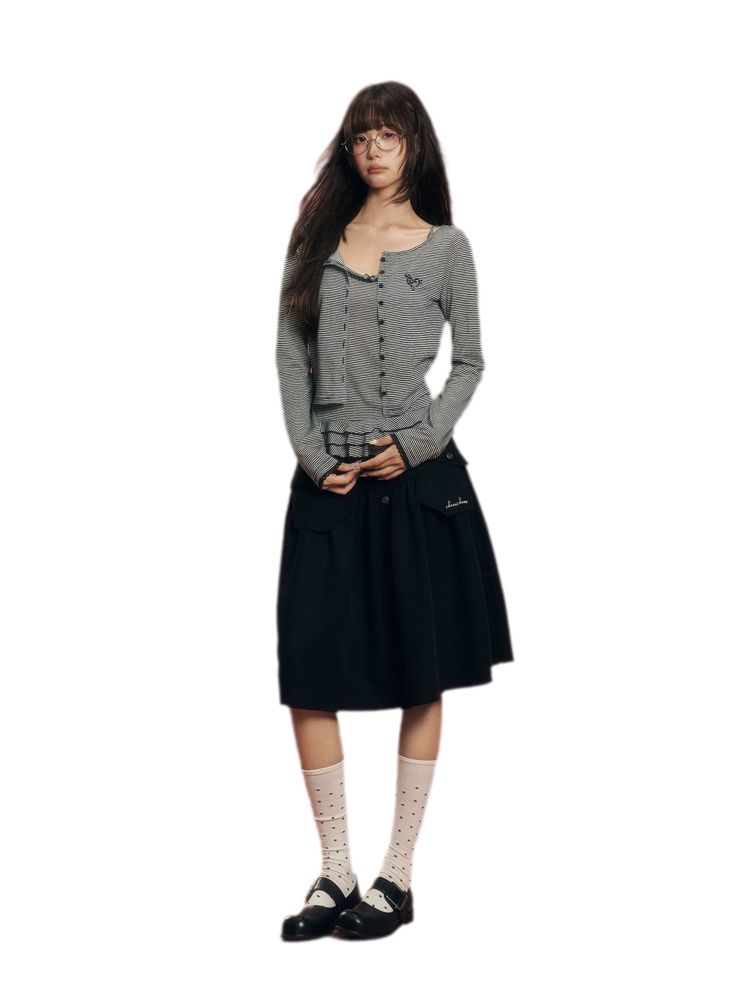 Striped Knit Cardigan Set