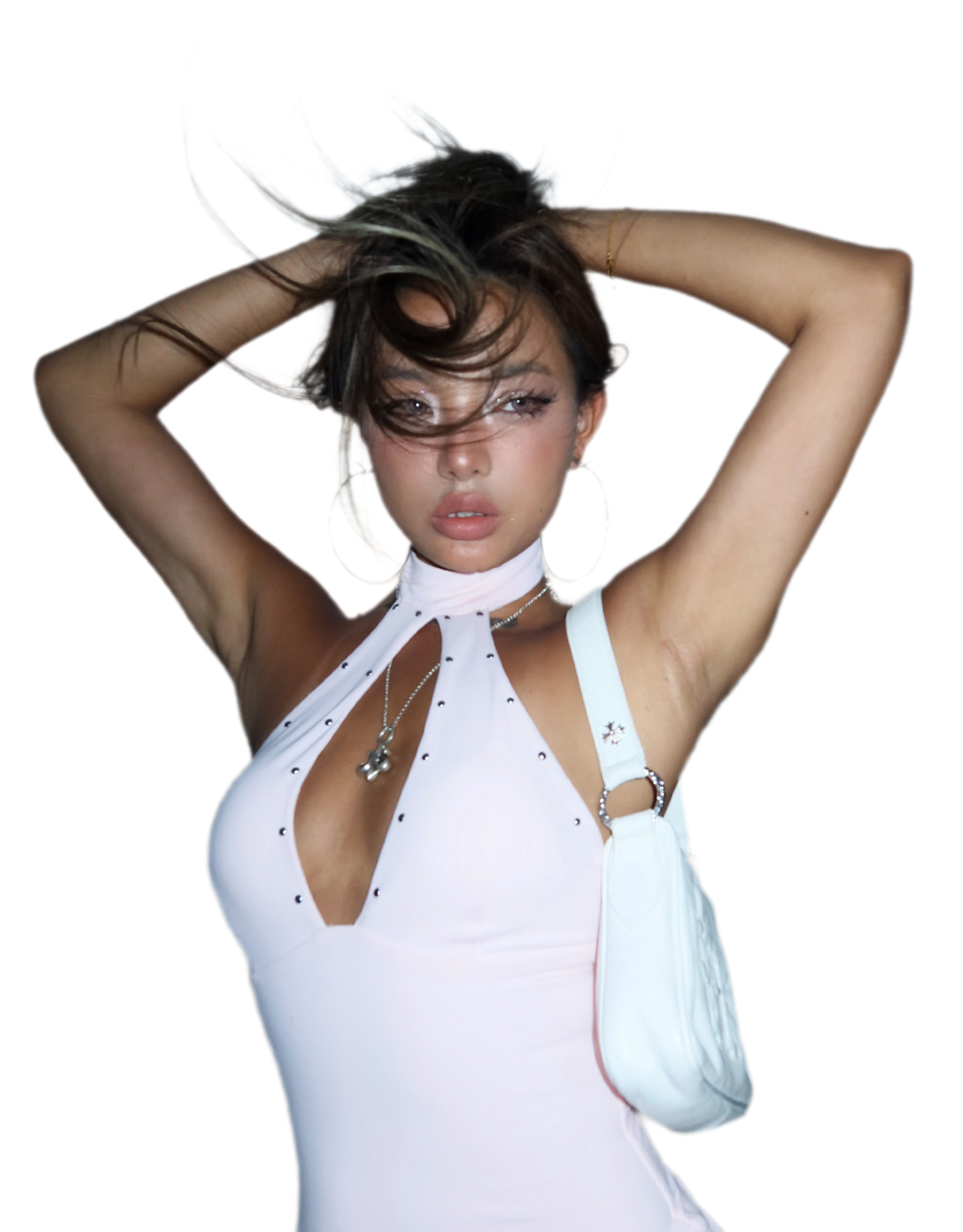 Stud Keyhole Halter Vest