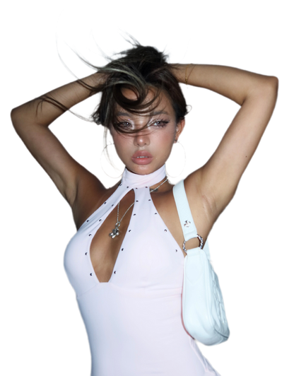 Stud Keyhole Halter Vest