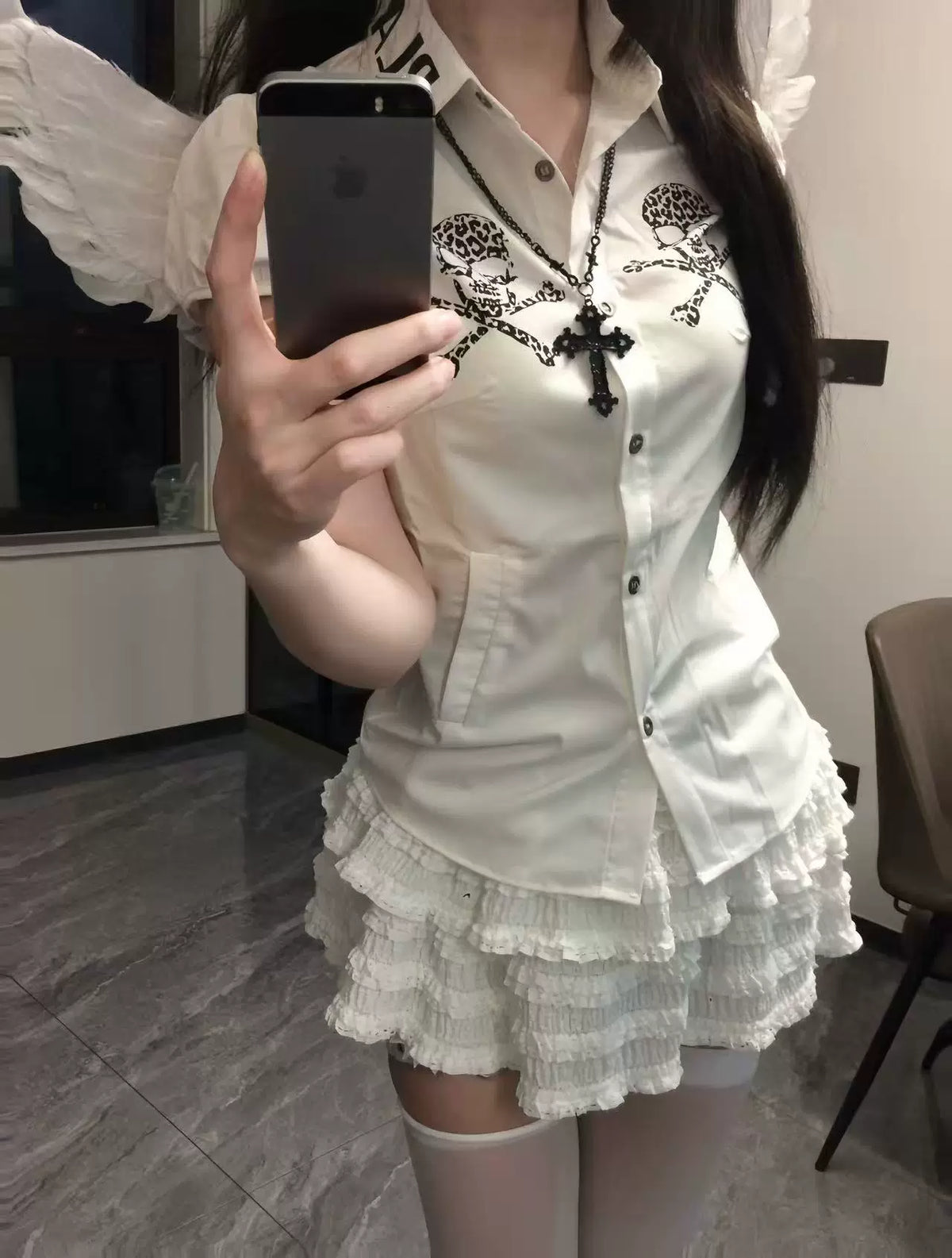 Printed Fitted Short-Sleeve Shirt