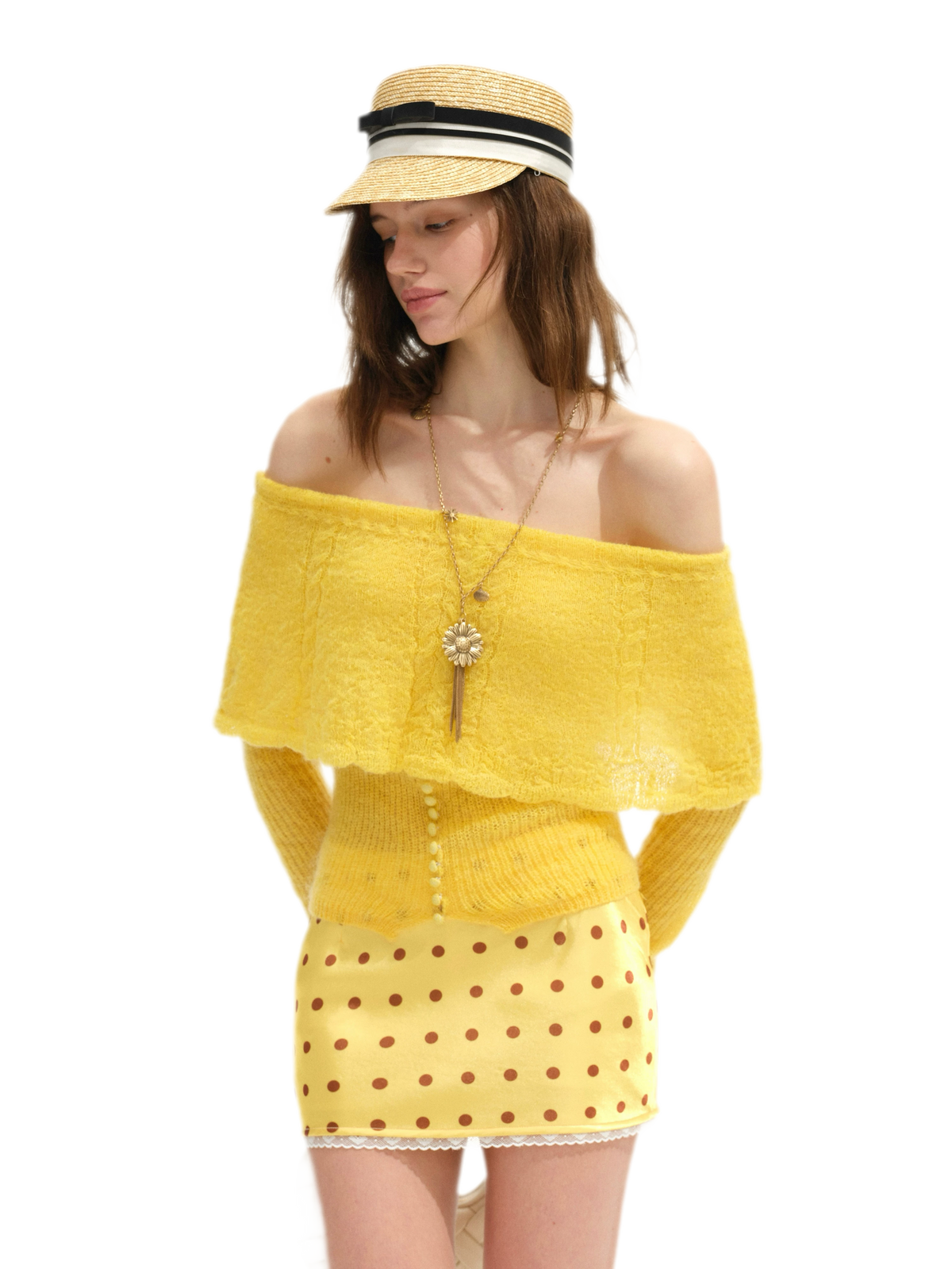 Vintage Sunflower Tassel Necklace