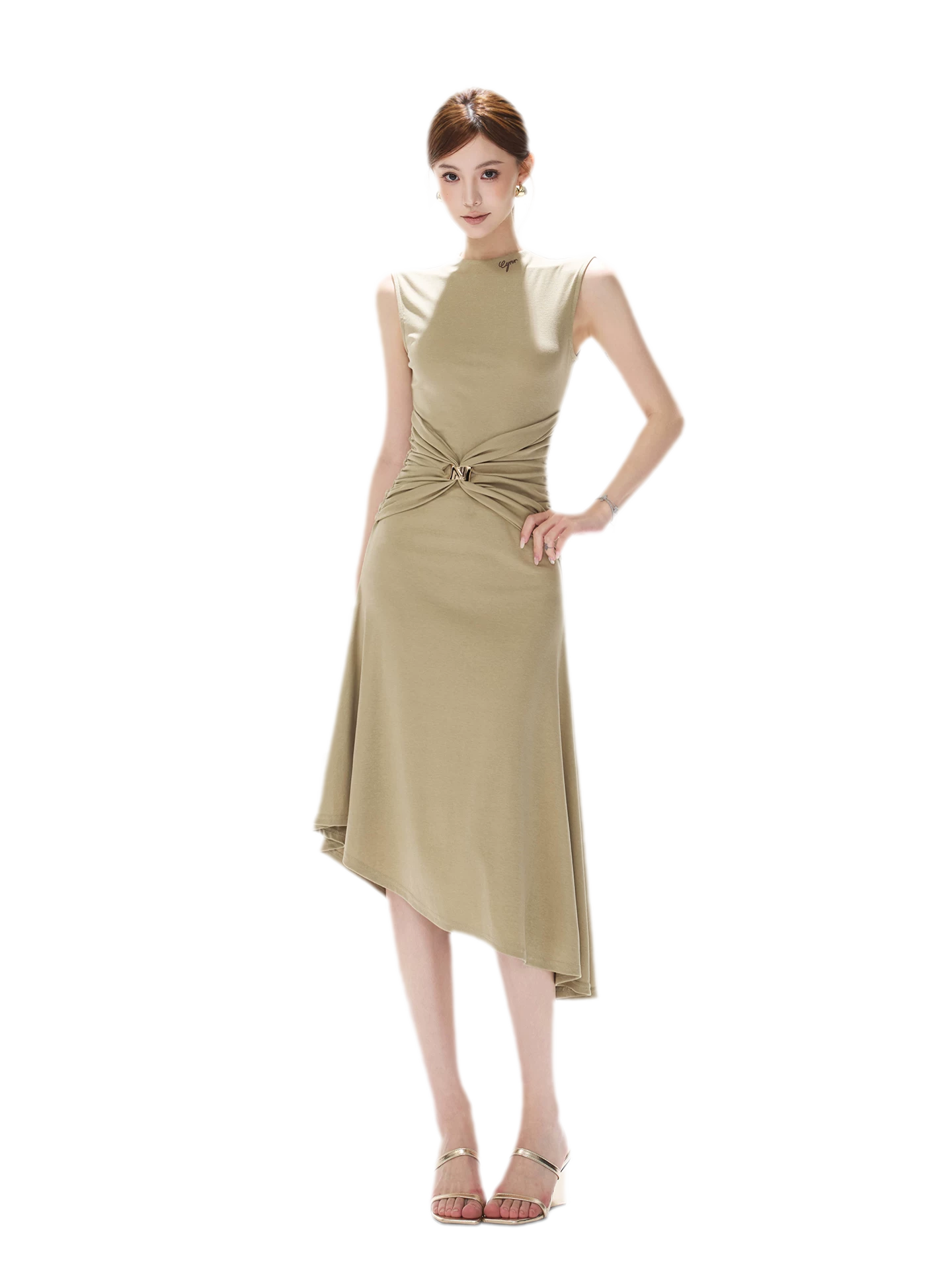 Twist Waist Asymmetric Dress