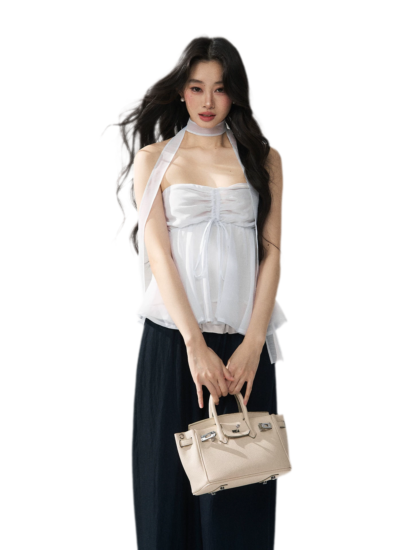 Halter Ruched Bustier Top