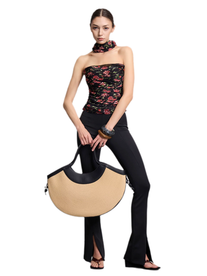 Ruched Strapless Bustier Top