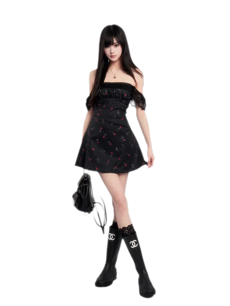 Lace Waisted Floral Dress
