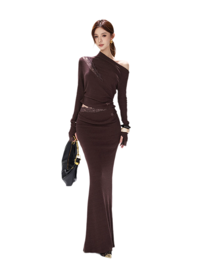 Lace Draped Two-Piece Set