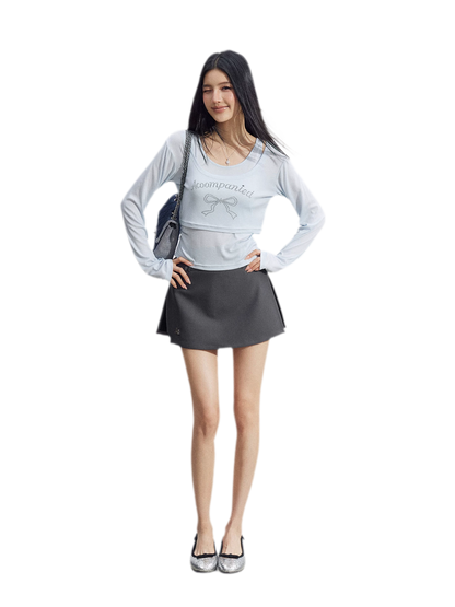 Tailored A-Line Mini Skort